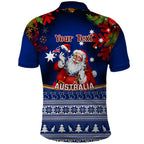 personalised-christmas-in-july-polo-shirt-happy-santa-claus-with-australia-map-blue-style