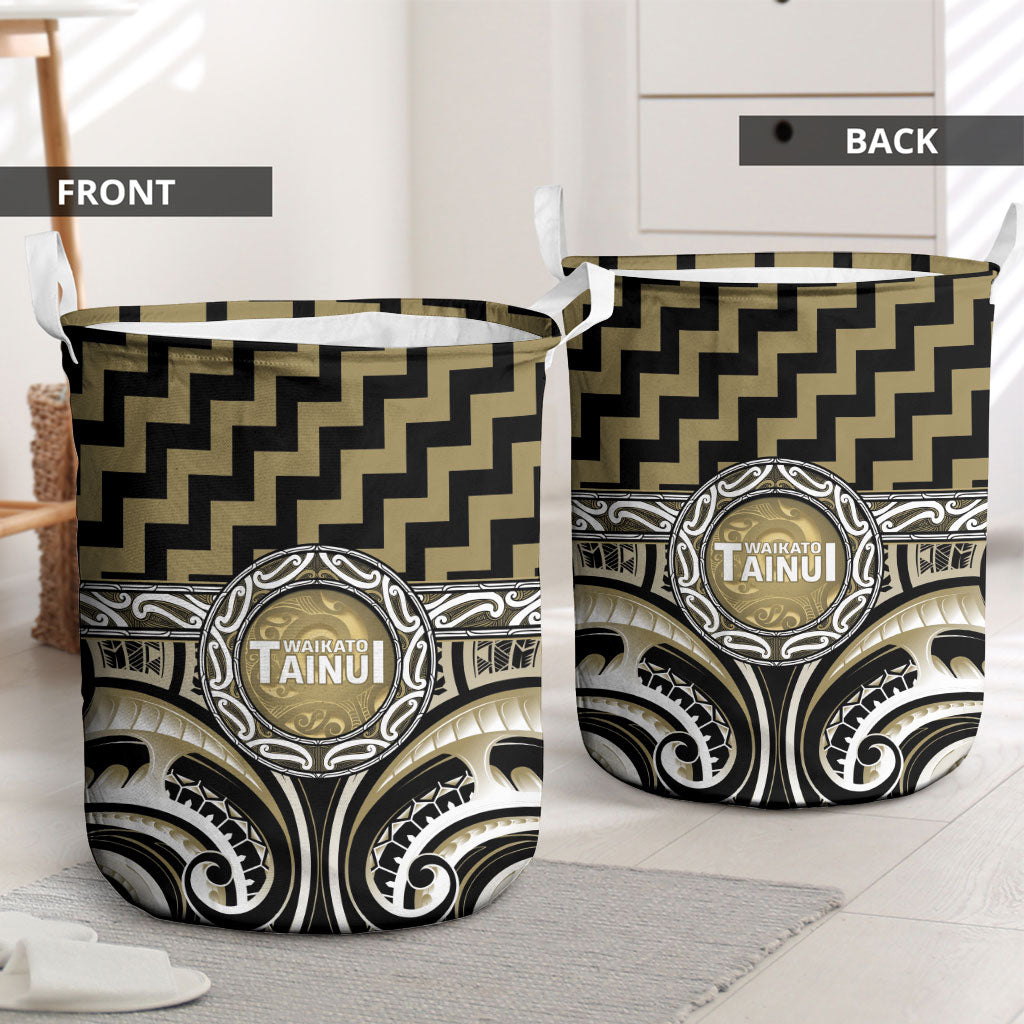 Aotearoa Waikato Tainui Laundry Basket Maori Iwi Poutama Puhoro Tattoo