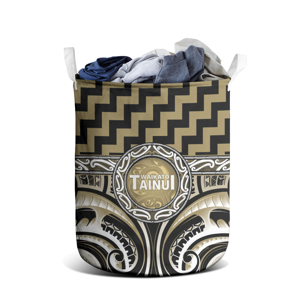 Aotearoa Waikato Tainui Laundry Basket Maori Iwi Poutama Puhoro Tattoo