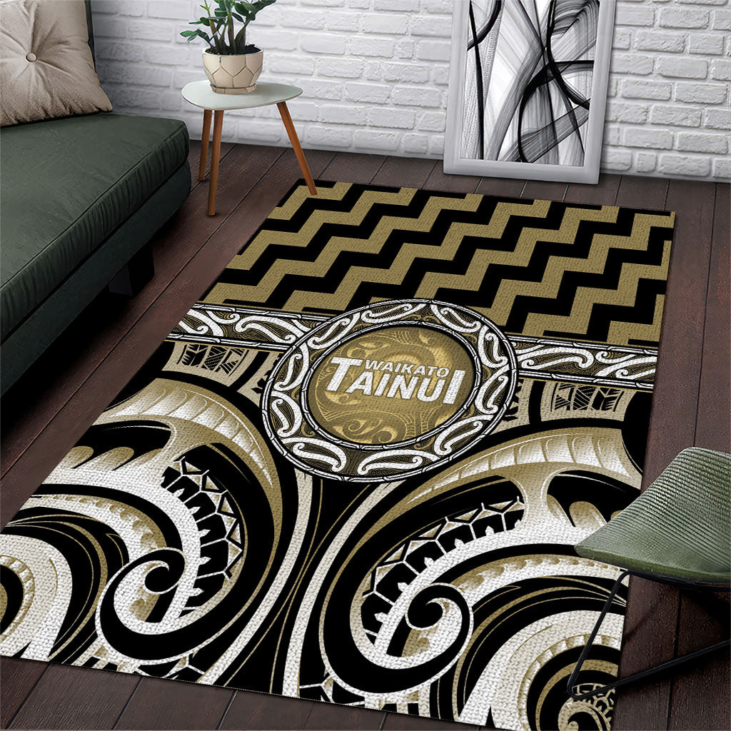 Aotearoa Waikato Tainui Area Rug Maori Iwi Poutama Puhoro Tattoo