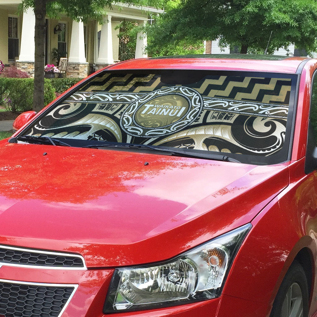 Aotearoa Waikato Tainui Auto Sun Shade Maori Iwi Poutama Puhoro Tattoo