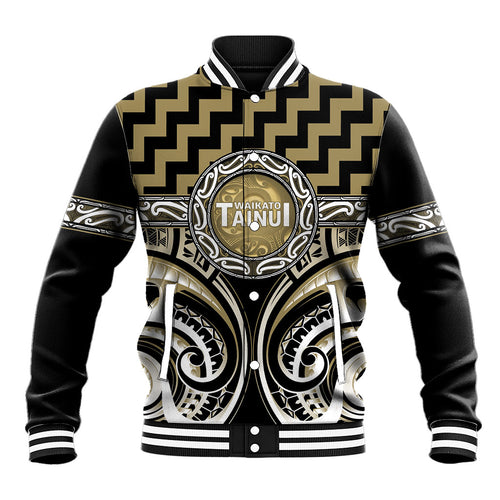 Aotearoa Waikato Tainui Personalised Baseball Jacket Maori Iwi Poutama Puhoro Tattoo