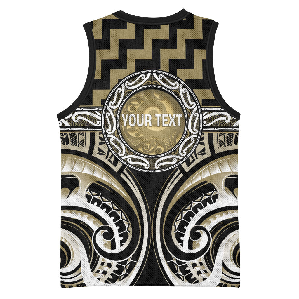 Aotearoa Waikato Tainui Personalised Basketball Jersey Maori Iwi Poutama Puhoro Tattoo