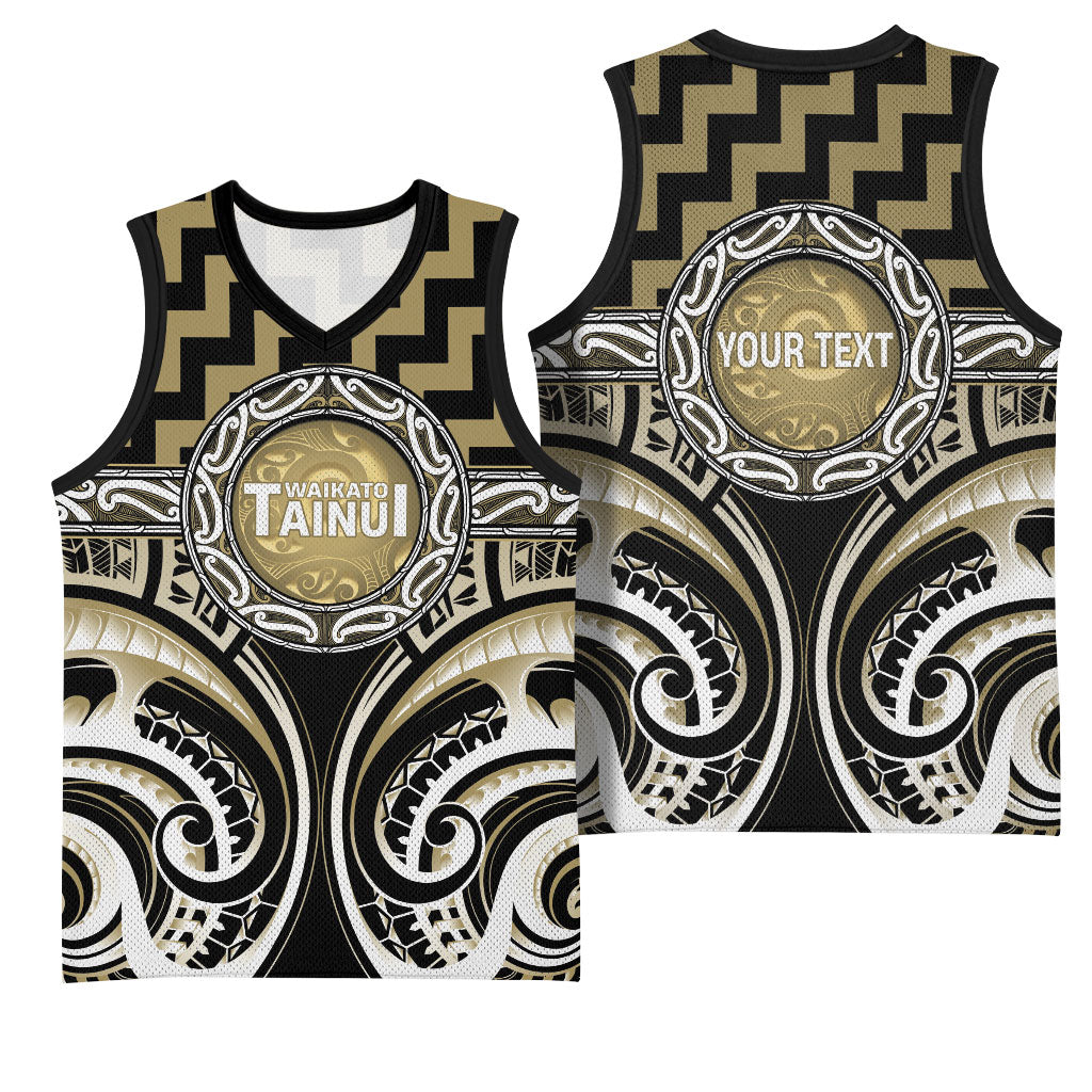 Aotearoa Waikato Tainui Personalised Basketball Jersey Maori Iwi Poutama Puhoro Tattoo