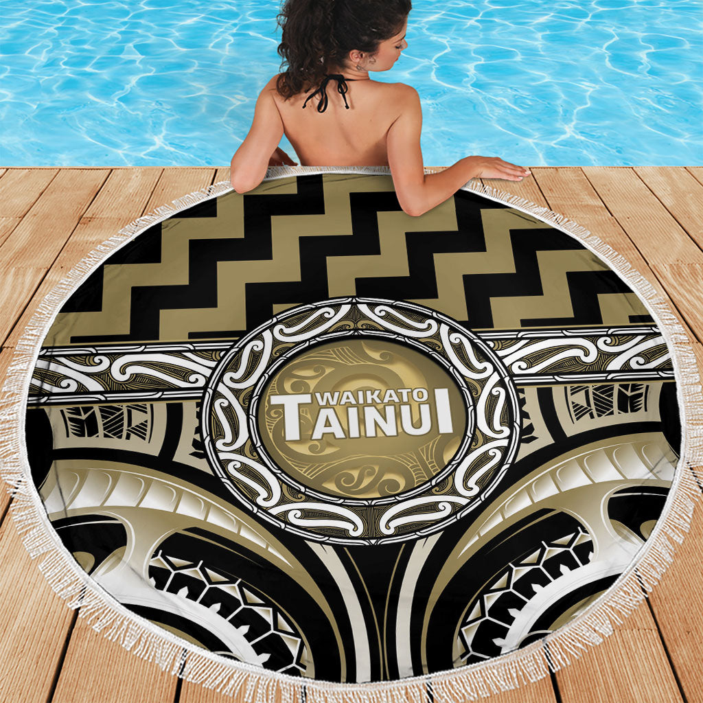 Aotearoa Waikato Tainui Beach Blanket Maori Iwi Poutama Puhoro Tattoo