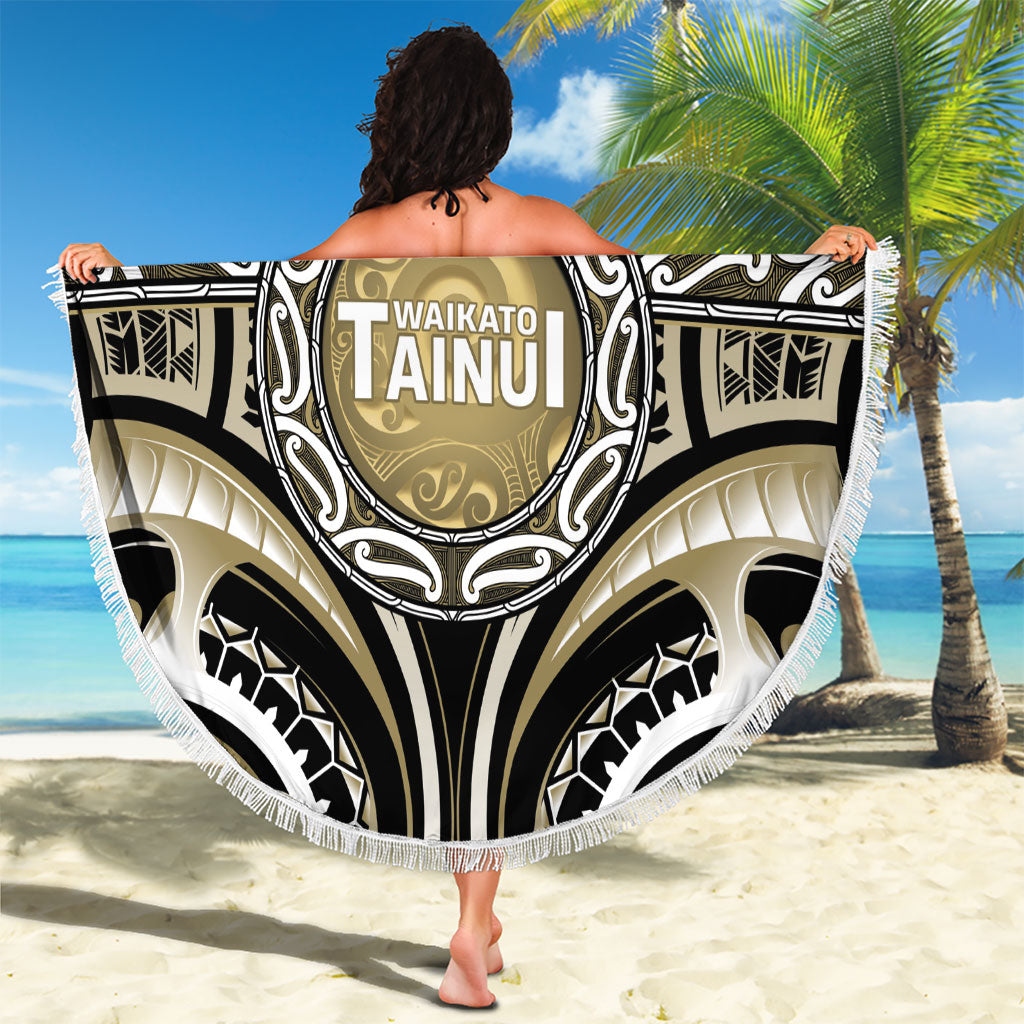 Aotearoa Waikato Tainui Beach Blanket Maori Iwi Poutama Puhoro Tattoo