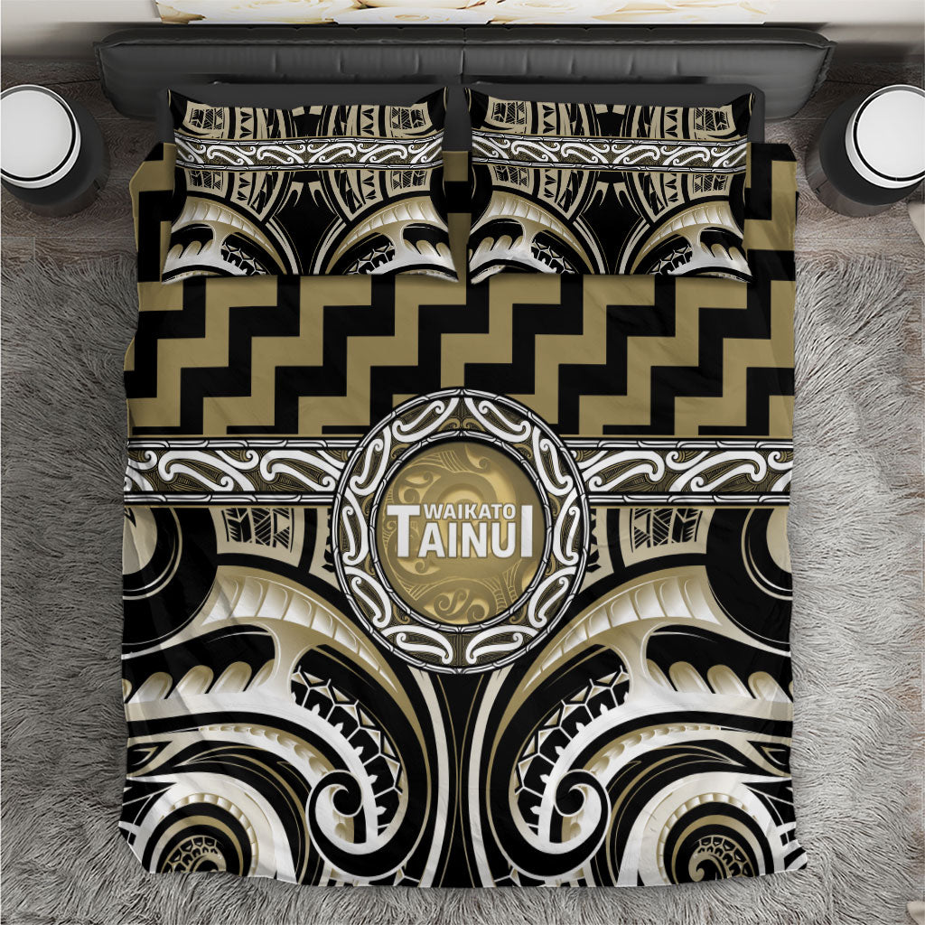 Aotearoa Waikato Tainui Bedding Set Maori Iwi Poutama Puhoro Tattoo