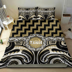 Aotearoa Waikato Tainui Bedding Set Maori Iwi Poutama Puhoro Tattoo