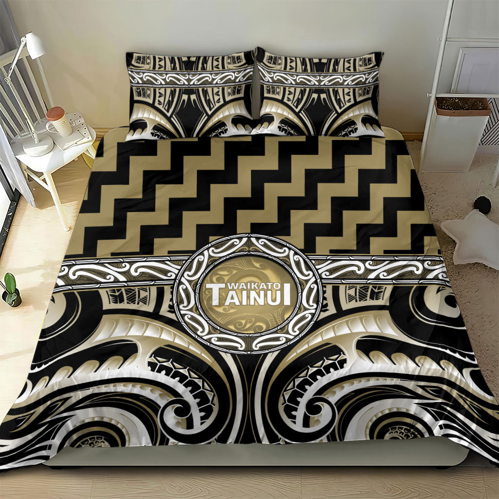 Aotearoa Waikato Tainui Bedding Set Maori Iwi Poutama Puhoro Tattoo