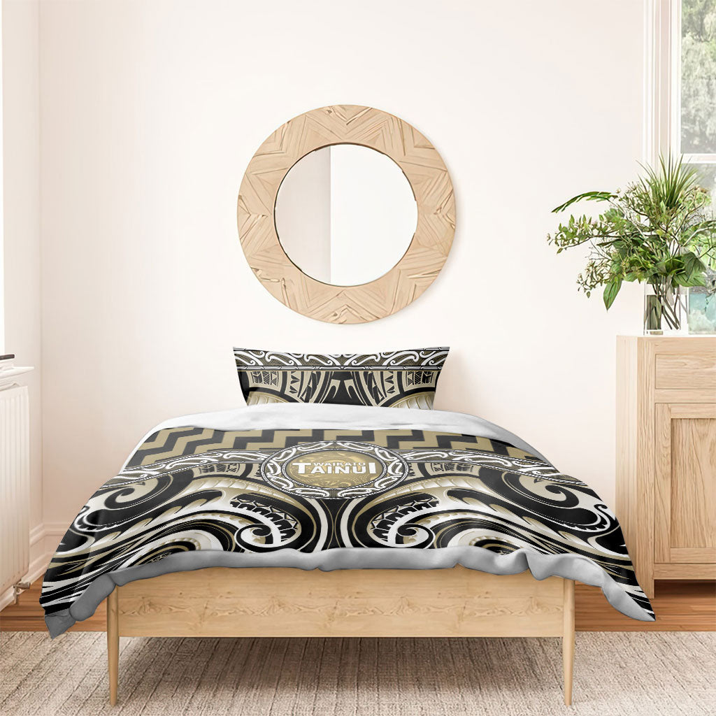 Aotearoa Waikato Tainui Bedding Set Maori Iwi Poutama Puhoro Tattoo
