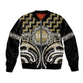 Aotearoa Waikato Tainui Personalised Bomber Jacket Maori Iwi Poutama Puhoro Tattoo