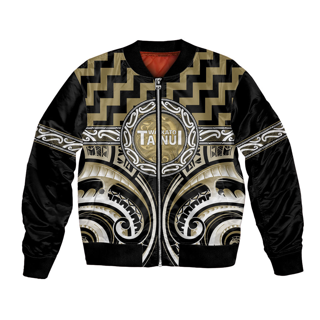 Aotearoa Waikato Tainui Personalised Bomber Jacket Maori Iwi Poutama Puhoro Tattoo