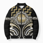Aotearoa Waikato Tainui Personalised Bomber Puffer Jacket Maori Iwi Poutama Puhoro Tattoo