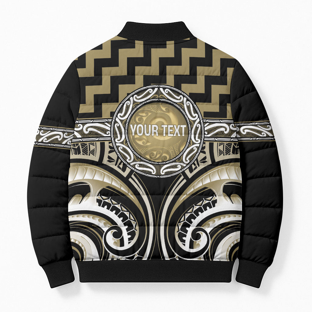 Aotearoa Waikato Tainui Personalised Bomber Puffer Jacket Maori Iwi Poutama Puhoro Tattoo