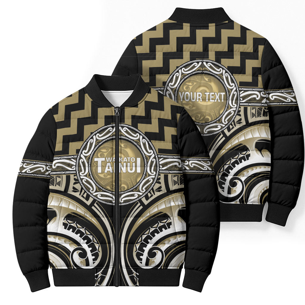Aotearoa Waikato Tainui Personalised Bomber Puffer Jacket Maori Iwi Poutama Puhoro Tattoo