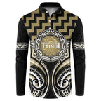 Aotearoa Waikato Tainui Personalised Button Sweatshirt Maori Iwi Poutama Puhoro Tattoo