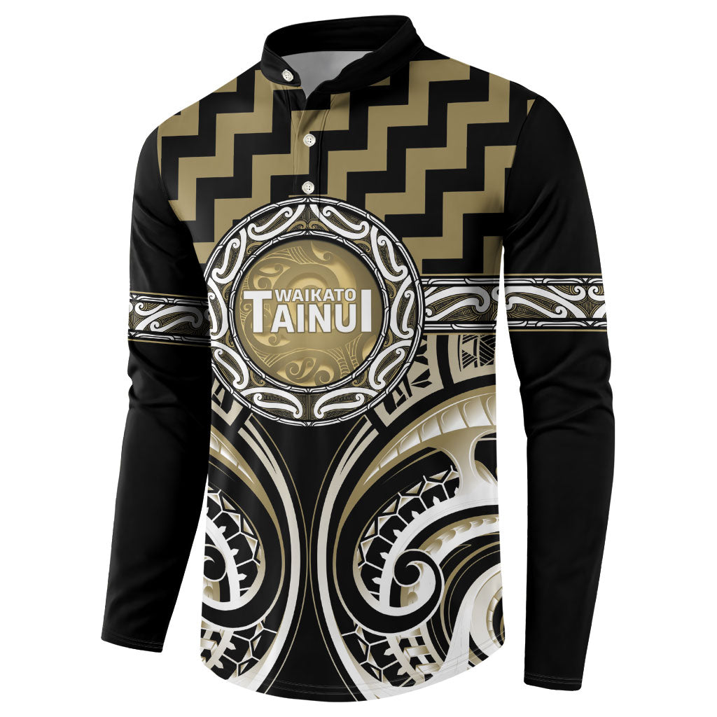 Aotearoa Waikato Tainui Personalised Button Sweatshirt Maori Iwi Poutama Puhoro Tattoo
