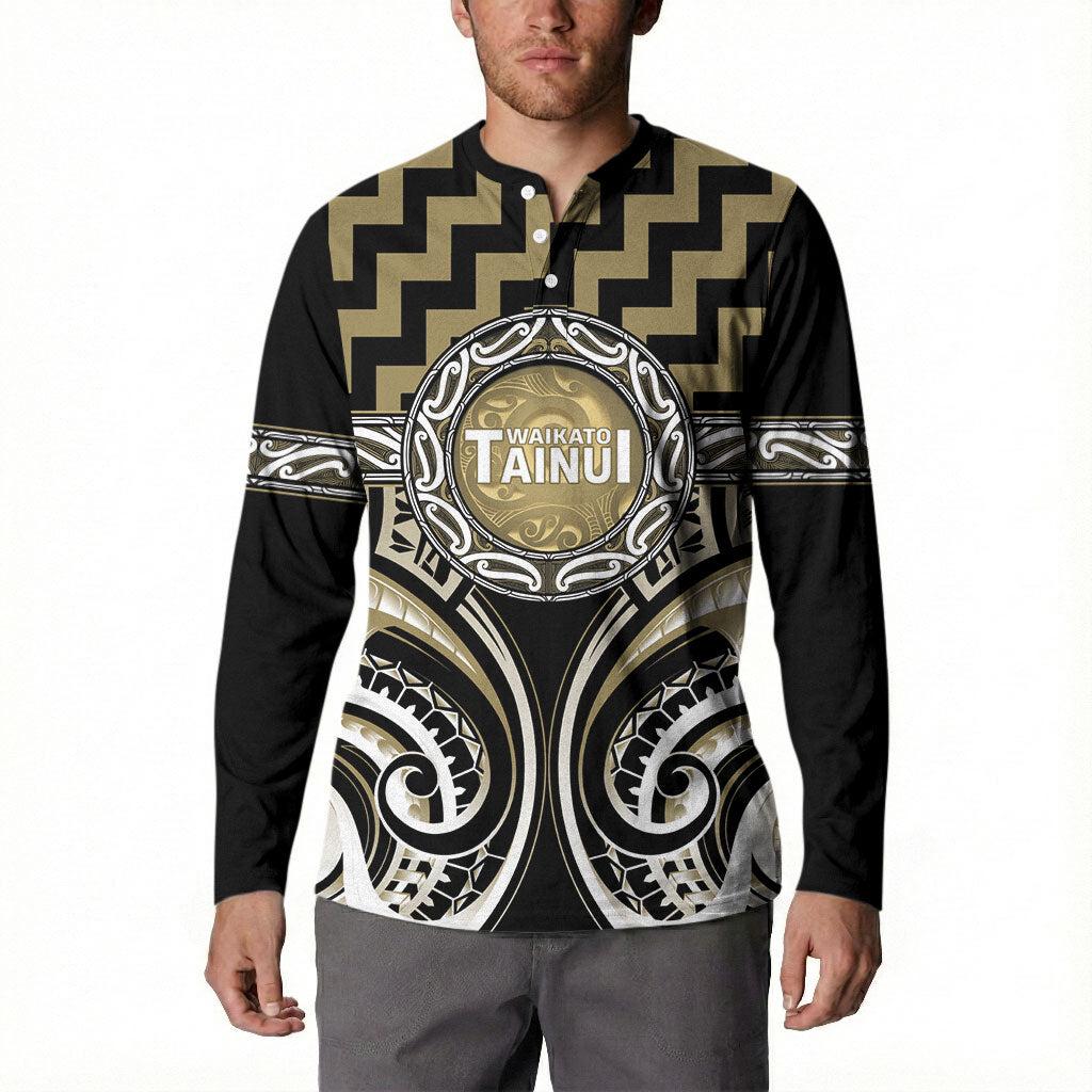 Aotearoa Waikato Tainui Personalised Button Sweatshirt Maori Iwi Poutama Puhoro Tattoo