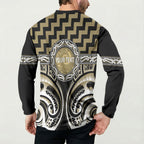 Aotearoa Waikato Tainui Personalised Button Sweatshirt Maori Iwi Poutama Puhoro Tattoo