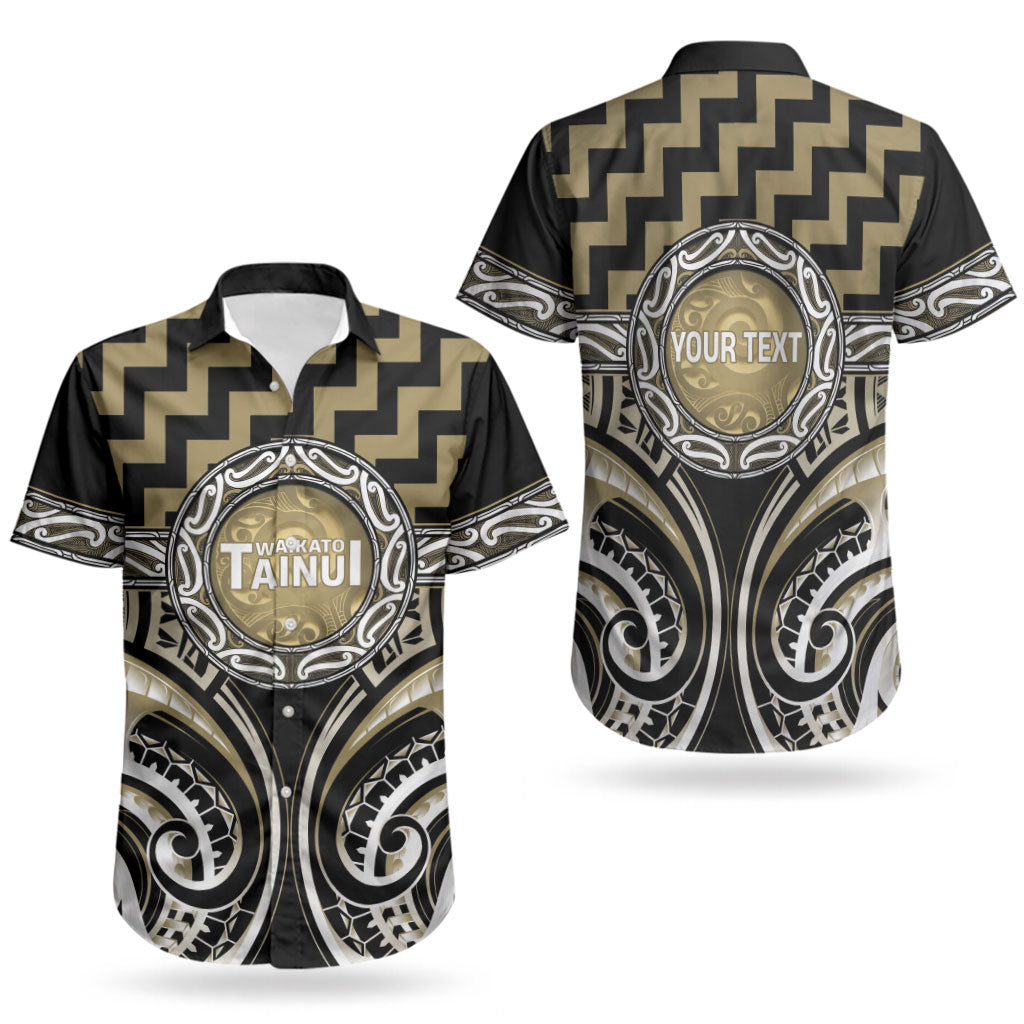 Aotearoa Waikato Tainui Personalised Couples Matching Puletasi and Hawaiian Shirt Maori Iwi Poutama Puhoro Tattoo