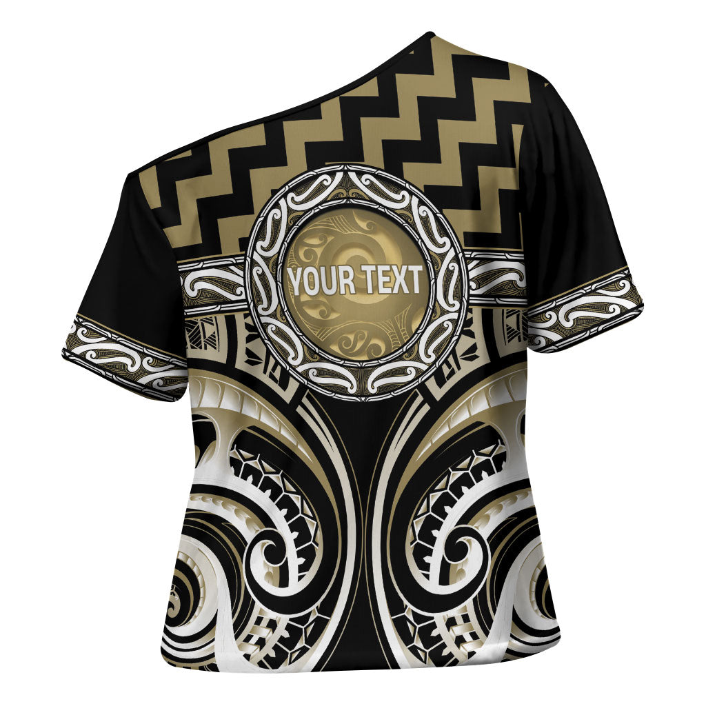 Aotearoa Waikato Tainui Personalised Cross Shoulder Shirt Maori Iwi Poutama Puhoro Tattoo