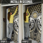 Aotearoa Waikato Tainui Personalised Door Cover Maori Iwi Poutama Puhoro Tattoo