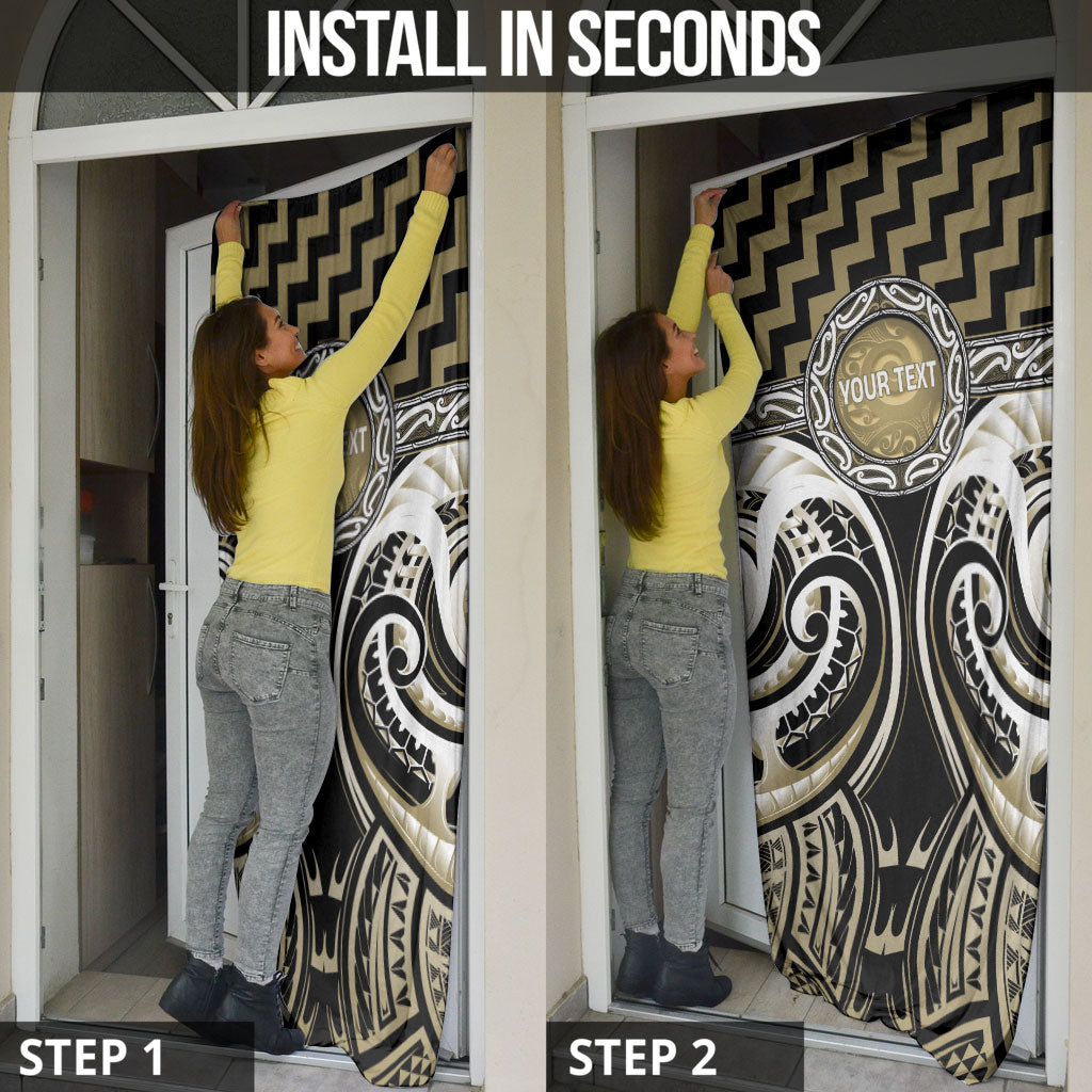 Aotearoa Waikato Tainui Personalised Door Cover Maori Iwi Poutama Puhoro Tattoo