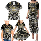 Aotearoa Waikato Tainui Personalised Family Matching Puletasi and Hawaiian Shirt Maori Iwi Poutama Puhoro Tattoo