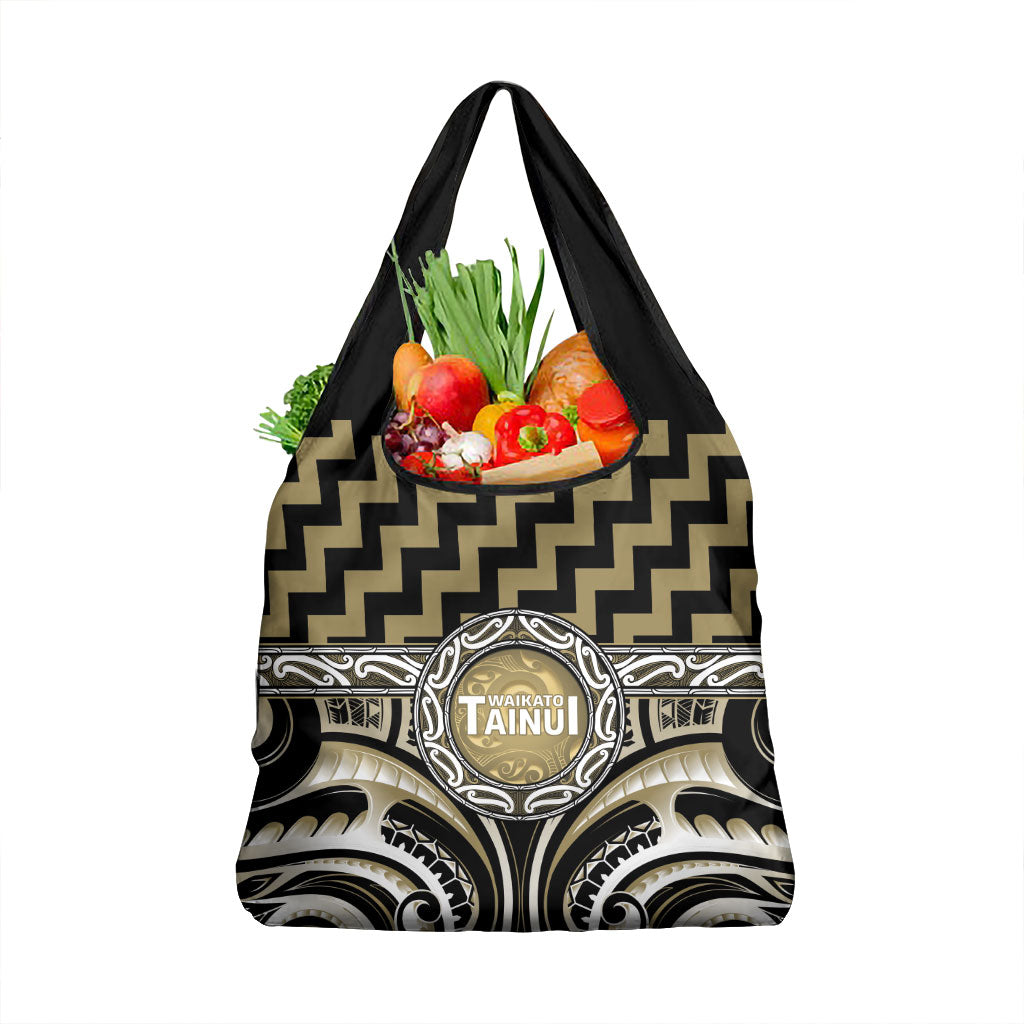 Aotearoa Waikato Tainui Grocery Bag Maori Iwi Poutama Puhoro Tattoo