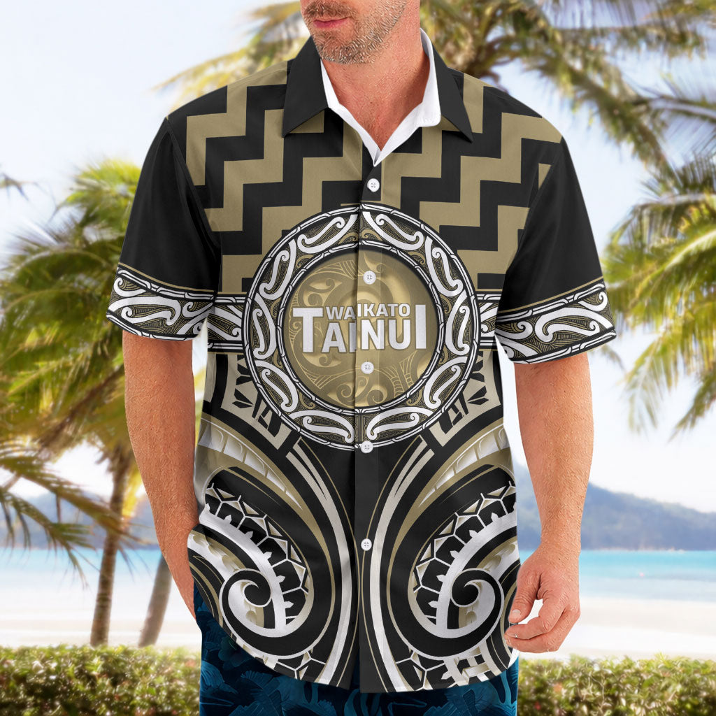 Aotearoa Waikato Tainui Personalised Hawaiian Shirt Maori Iwi Poutama Puhoro Tattoo