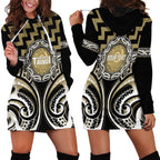 Aotearoa Waikato Tainui Personalised Hoodie Dress Maori Iwi Poutama Puhoro Tattoo