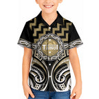 Aotearoa Waikato Tainui Personalised Kid Hawaiian Shirt Maori Iwi Poutama Puhoro Tattoo