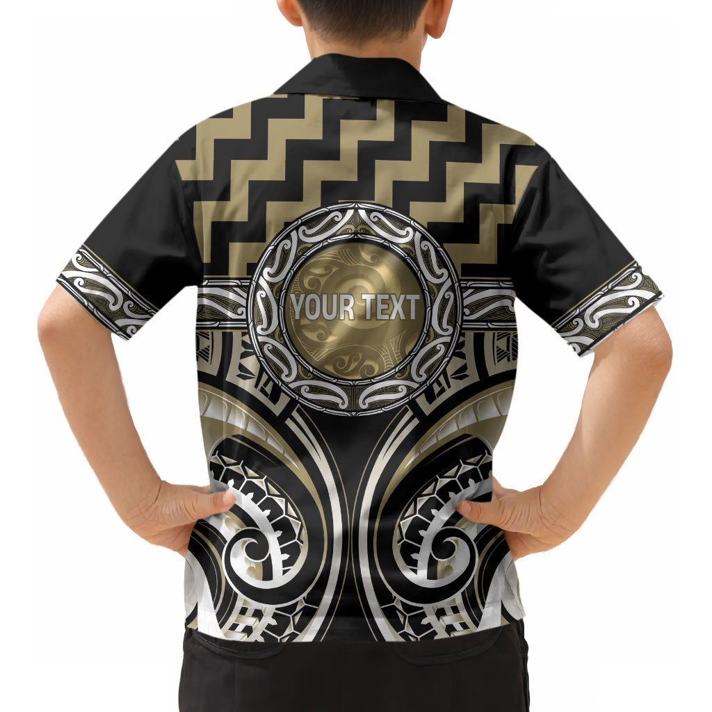 Aotearoa Waikato Tainui Personalised Kid Hawaiian Shirt Maori Iwi Poutama Puhoro Tattoo