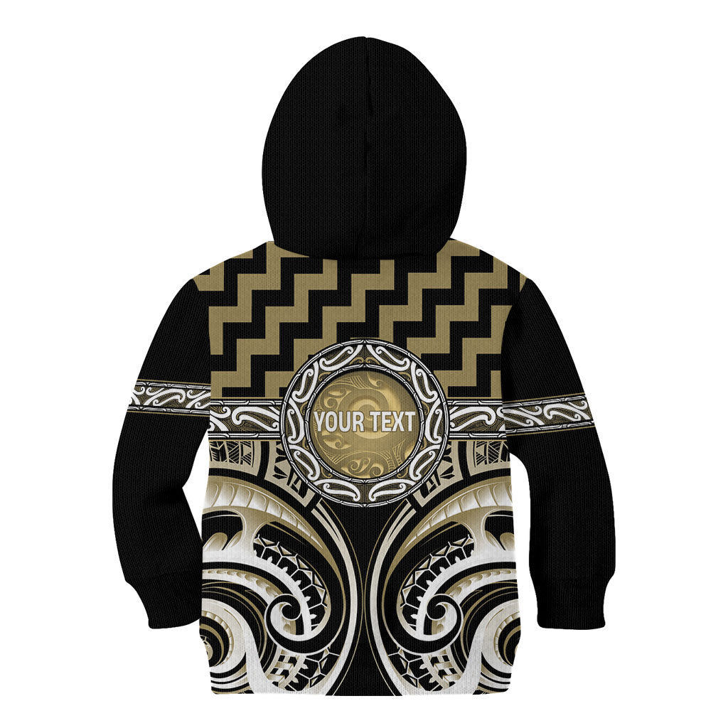 Aotearoa Waikato Tainui Personalised Kid Hoodie Maori Iwi Poutama Puhoro Tattoo