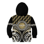 Aotearoa Waikato Tainui Personalised Kid Hoodie Maori Iwi Poutama Puhoro Tattoo