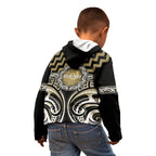 Aotearoa Waikato Tainui Personalised Kid Hoodie Maori Iwi Poutama Puhoro Tattoo