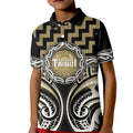 Aotearoa Waikato Tainui Personalised Kid Polo Shirt Maori Iwi Poutama Puhoro Tattoo