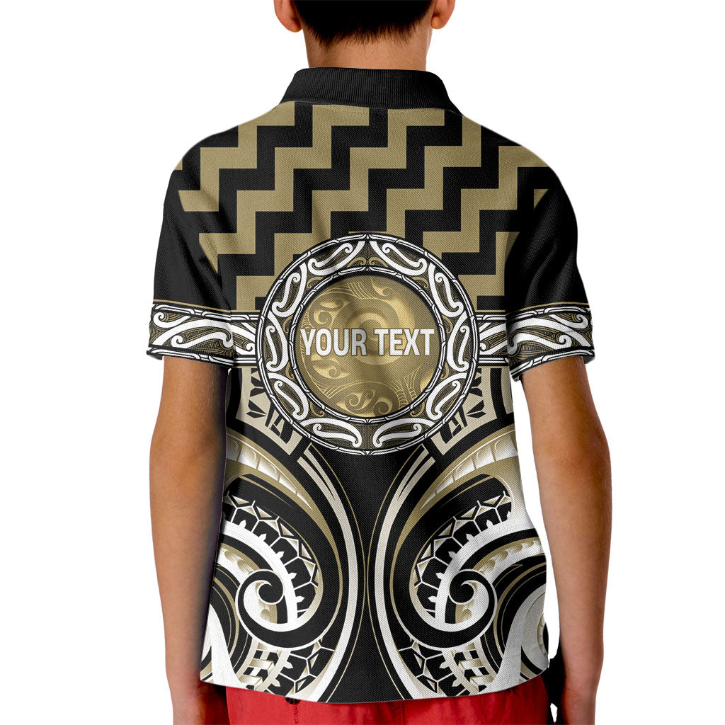 Aotearoa Waikato Tainui Personalised Kid Polo Shirt Maori Iwi Poutama Puhoro Tattoo