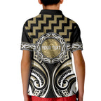 Aotearoa Waikato Tainui Personalised Kid Polo Shirt Maori Iwi Poutama Puhoro Tattoo