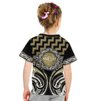 Aotearoa Waikato Tainui Personalised Kid T Shirt Maori Iwi Poutama Puhoro Tattoo