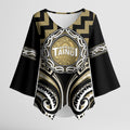 Aotearoa Waikato Tainui Personalised Kimono Sleeve Blouse Maori Iwi Poutama Puhoro Tattoo