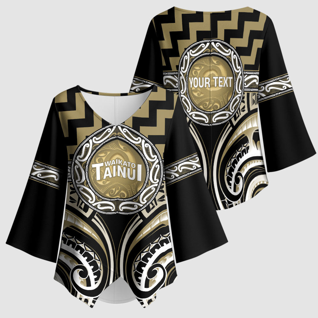 Aotearoa Waikato Tainui Personalised Kimono Sleeve Blouse Maori Iwi Poutama Puhoro Tattoo