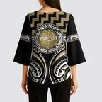 Aotearoa Waikato Tainui Personalised Kimono Sleeve Blouse Maori Iwi Poutama Puhoro Tattoo