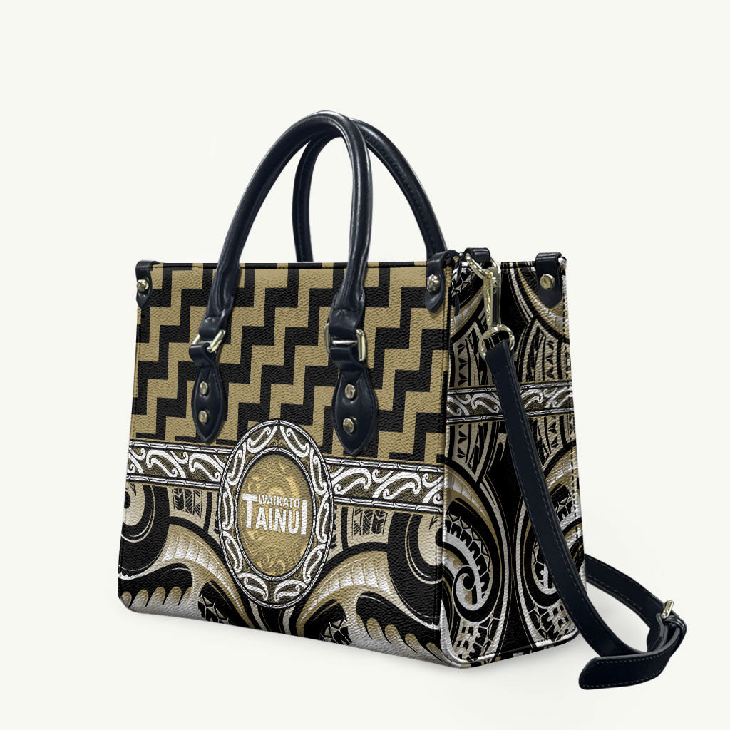 Aotearoa Waikato Tainui Leather Bag Maori Iwi Poutama Puhoro Tattoo