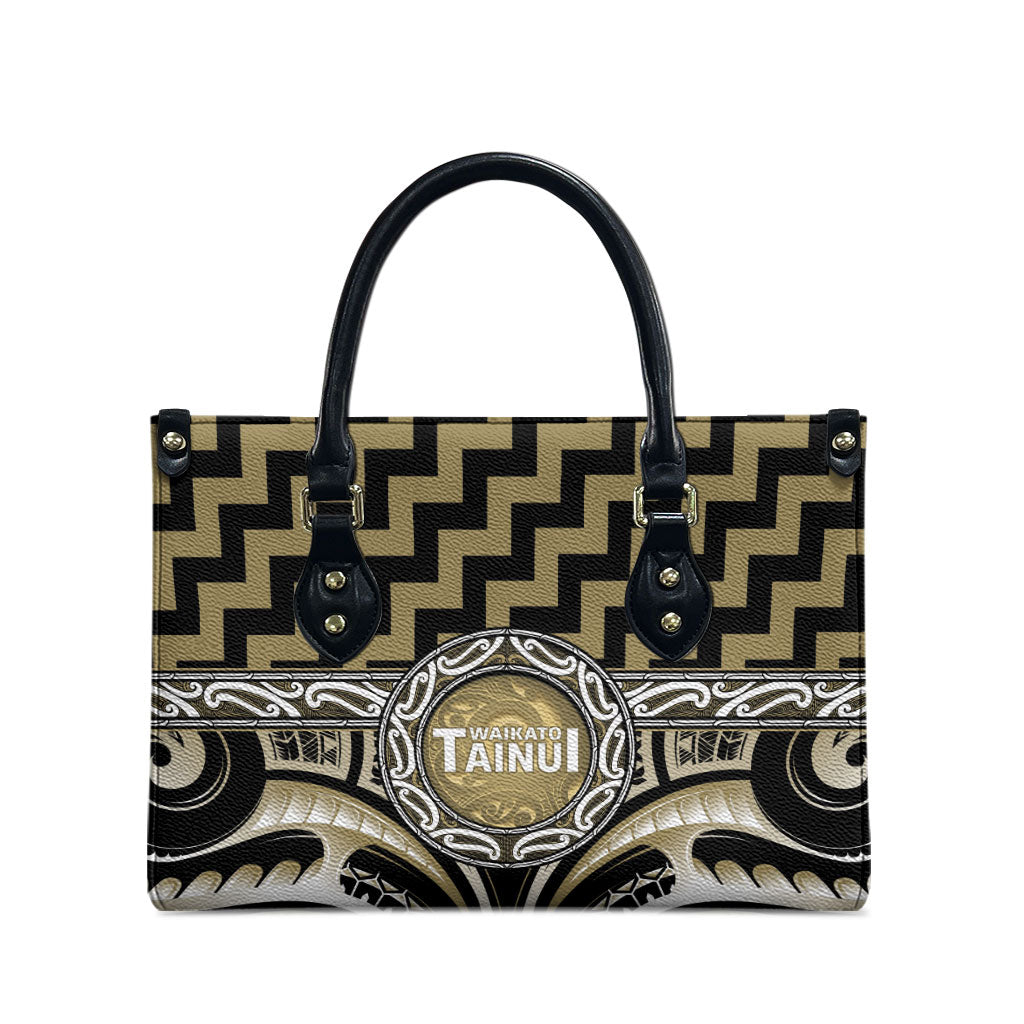 Aotearoa Waikato Tainui Leather Bag Maori Iwi Poutama Puhoro Tattoo
