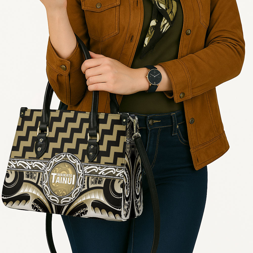 Aotearoa Waikato Tainui Leather Bag Maori Iwi Poutama Puhoro Tattoo