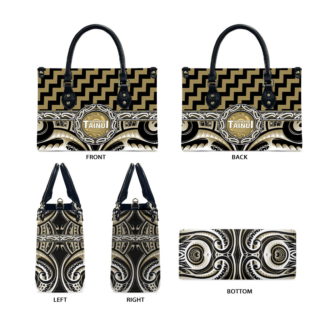 Aotearoa Waikato Tainui Leather Bag Maori Iwi Poutama Puhoro Tattoo