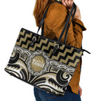 Aotearoa Waikato Tainui Leather Tote Bag Maori Iwi Poutama Puhoro Tattoo