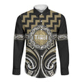 Aotearoa Waikato Tainui Personalised Long Sleeve Button Shirt Maori Iwi Poutama Puhoro Tattoo