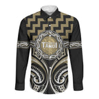 Aotearoa Waikato Tainui Personalised Long Sleeve Button Shirt Maori Iwi Poutama Puhoro Tattoo
